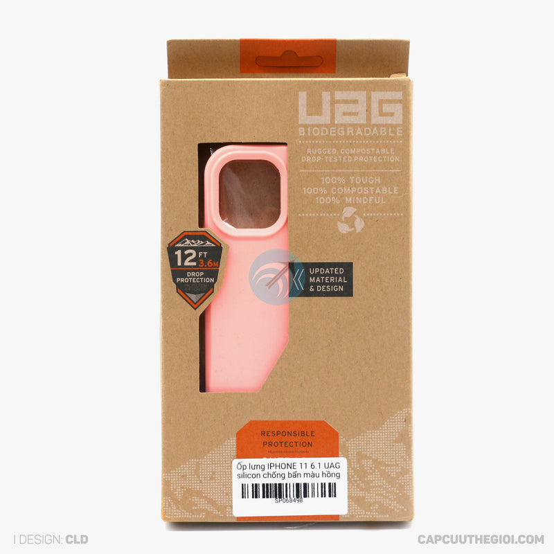 Ốp lưng IPHONE 11 6.1 UAG silicon chống bẩn màu hồng