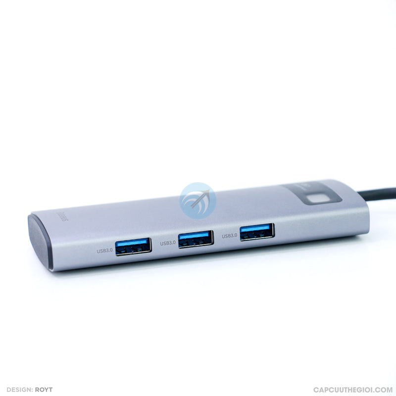 Hub chuyển 5 in 1 type C to usb 3.0 x 3 + hdmi + tpye C BASEUS WKWG020013 bh03t