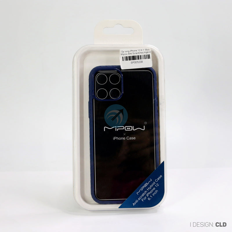 Ốp lưng iPhone 12 6.1" Blue Mipow Anti Scractches Hybrid PS07
