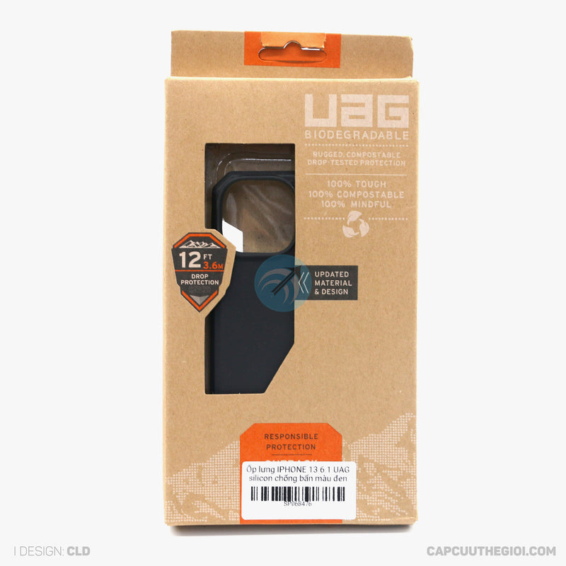 Ốp lưng IPHONE 13 6.1 UAG silicon chống bẩn màu đen