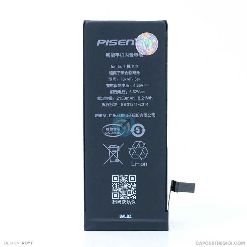 Pin điện thoại IPHONE 6S dung lượng cao 3.82V 2150mah (PISEN) bh12t