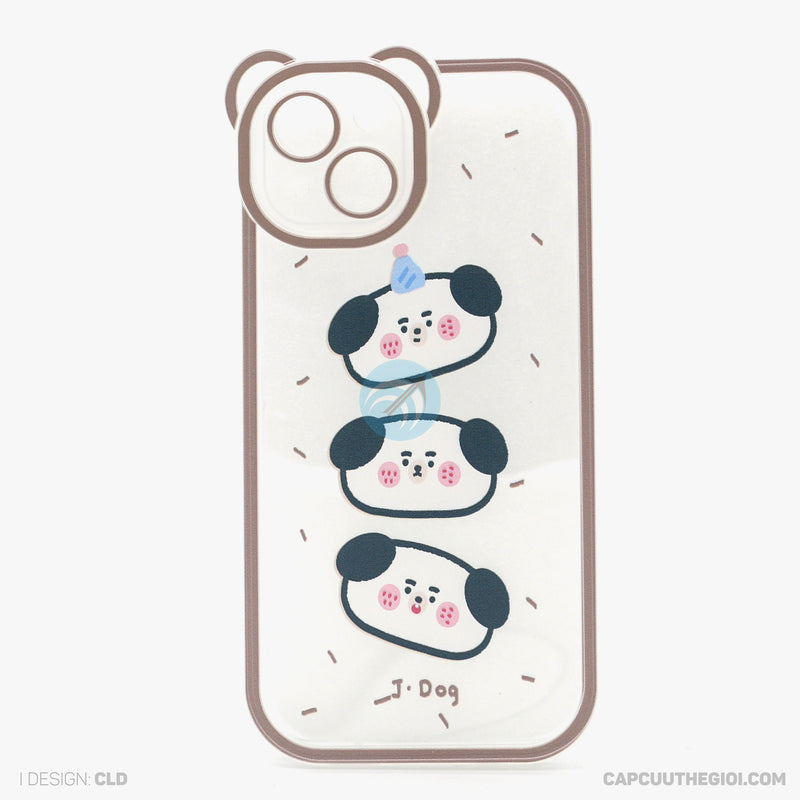 Ốp lưng IPHONE 13 6.1 lưng trong in hình cute có tai mèo