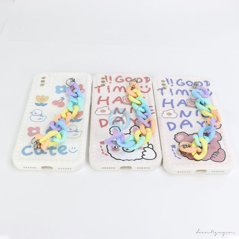 ỐP LƯNG ĐT IPHONE X/XS (VIỀN TIM LẮC TAY)