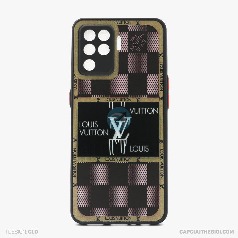 Ốp lưng OPPO A94 4G nhựa cứng viền đen lưng in logo LV