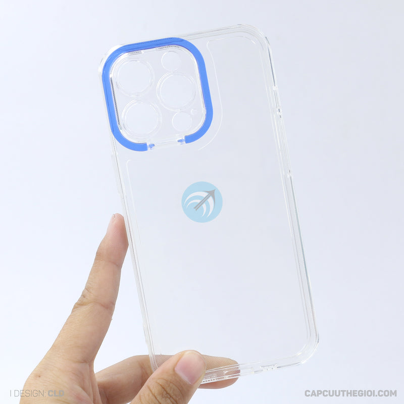 Ốp lưng IPHONE 13 PRO trong viền camera màu xanh dương REALSKY