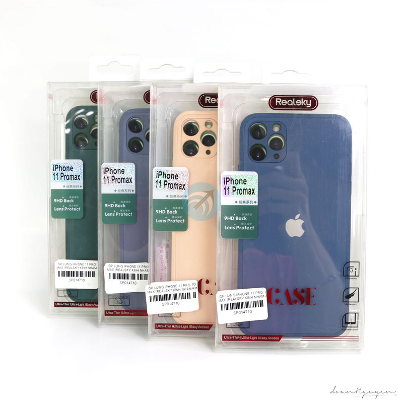 ỐP LƯNG IPHONE 11 PRO MAX (REALSKY KÍNH NHÁM VIỀN VUÔNG)