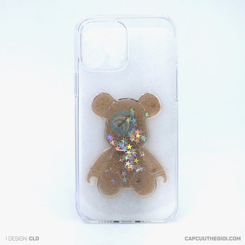 Ốp lưng IPHONE 13 PRO MAX trong hình gấu kim tuyến