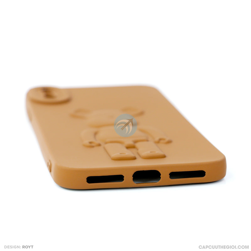 ỐP lưng IPHONE XS MAX hình nổi gấu đứng màu nâu