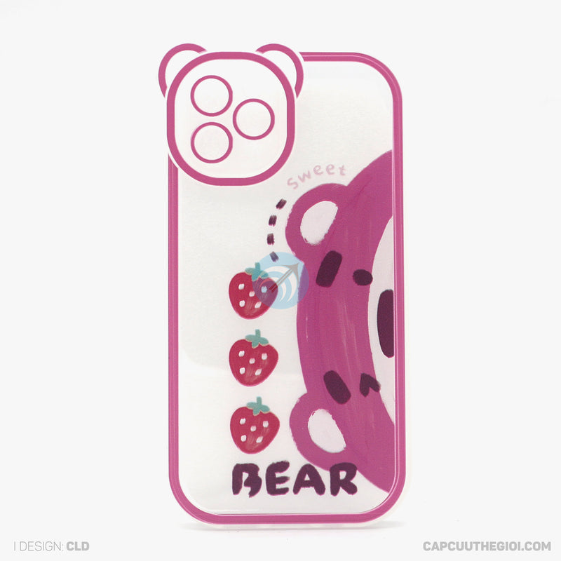 Ốp lưng IPHONE 12 PRO lưng trong in hình cute có tai mèo