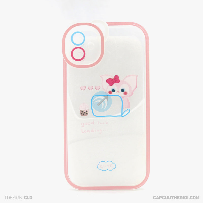 Ốp lưng IPHONE 11 6.1 lưng trong in hình cute có tai mèo