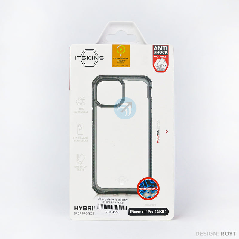 Ốp lưng điện thoại IPHONE 13 PRO 6.1 ILSKINS HYBRID CLEAR (AP2X-HBMKC-BKTR)