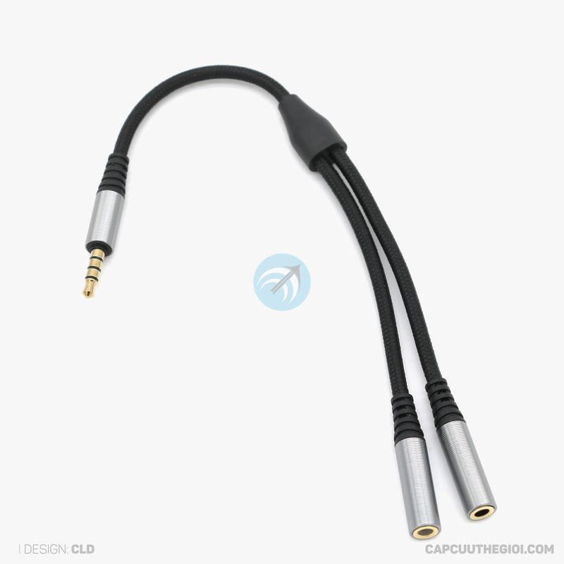 Cáp chia âm thanh audio Jack 3.5mm ra 2 đầu cái 3.5mm HOCO UPA21 bao test 7 ngày