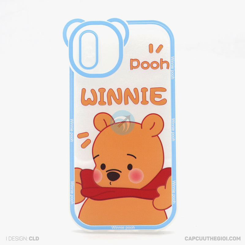 Ốp lưng IPHONE X/XS lưng trong in hình cute có tai mèo