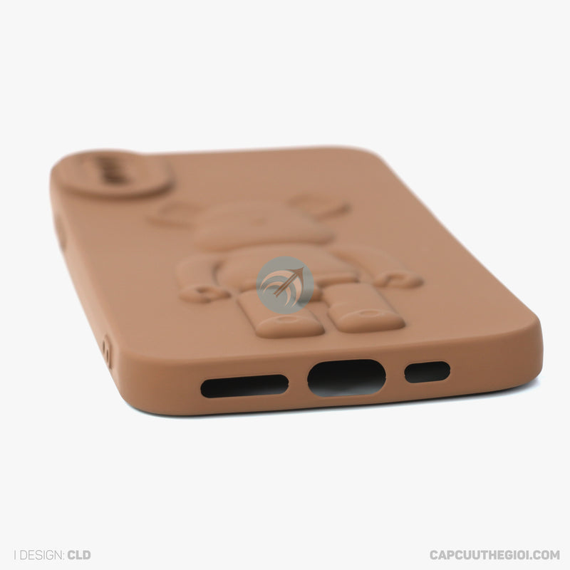 ỐP lưng IPHONE X/XS hình nổi gấu đứng màu nâu
