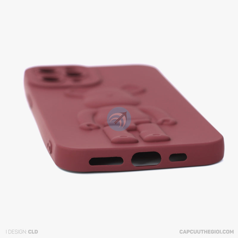 ỐP lưng IPHONE 11 PRO 5.8 hình nổi gấu đứng màu đỏ