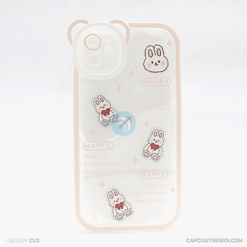 Ốp lưng IPHONE 11 6.1 lưng trong in hình cute có tai mèo