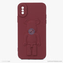 ỐP lưng IPHONE X/XS hình nổi gấu đứng màu đỏ