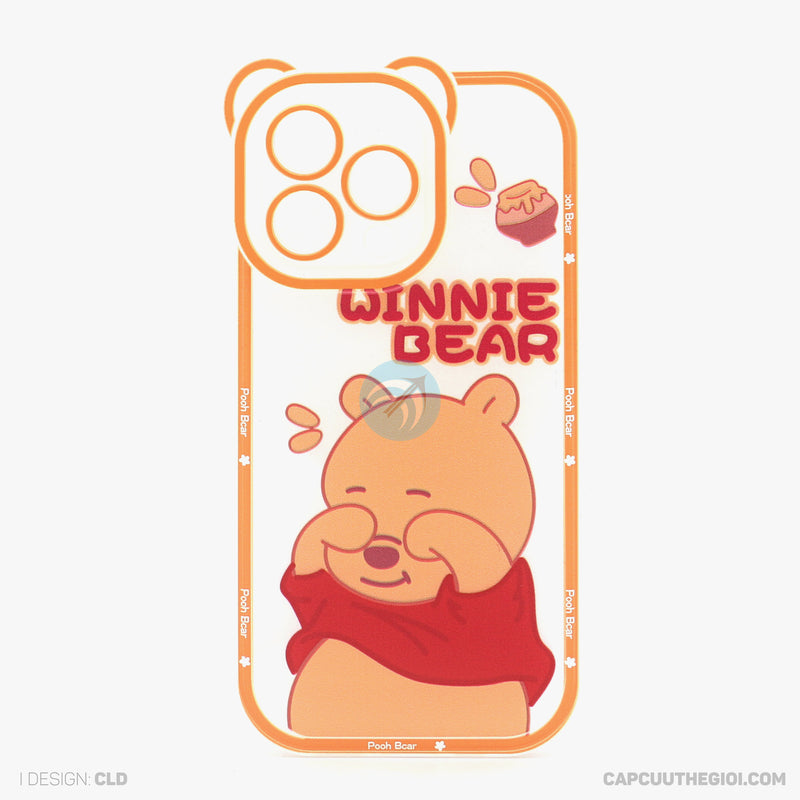 Ốp lưng IPHONE 13 PRO lưng trong in hình cute có tai mèo
