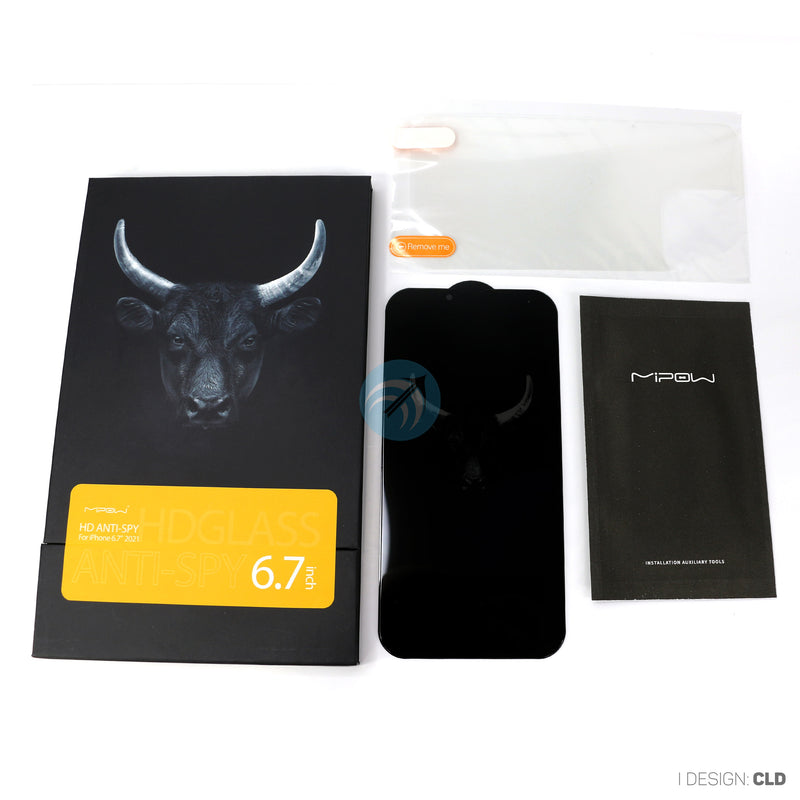 Cường lực IPHONE 13 PRO MAX MIPOW KINGBULL ANTI-SPY PREMIUM HD (2.7D) chống nhìn trộm BJ313