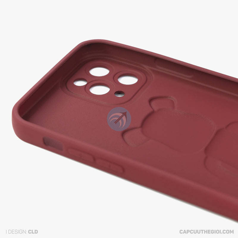 ỐP lưng IPHONE 11 PRO 5.8 hình nổi gấu đứng màu đỏ