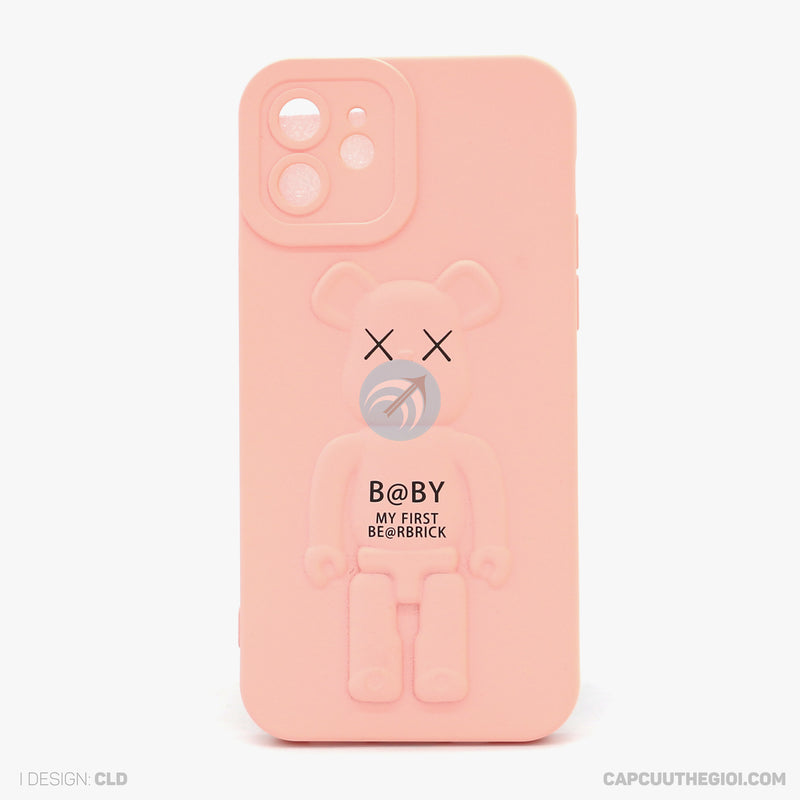 Ốp lưng IPHONE 12 6.1 gấu nổi đứng BABY silicon màu