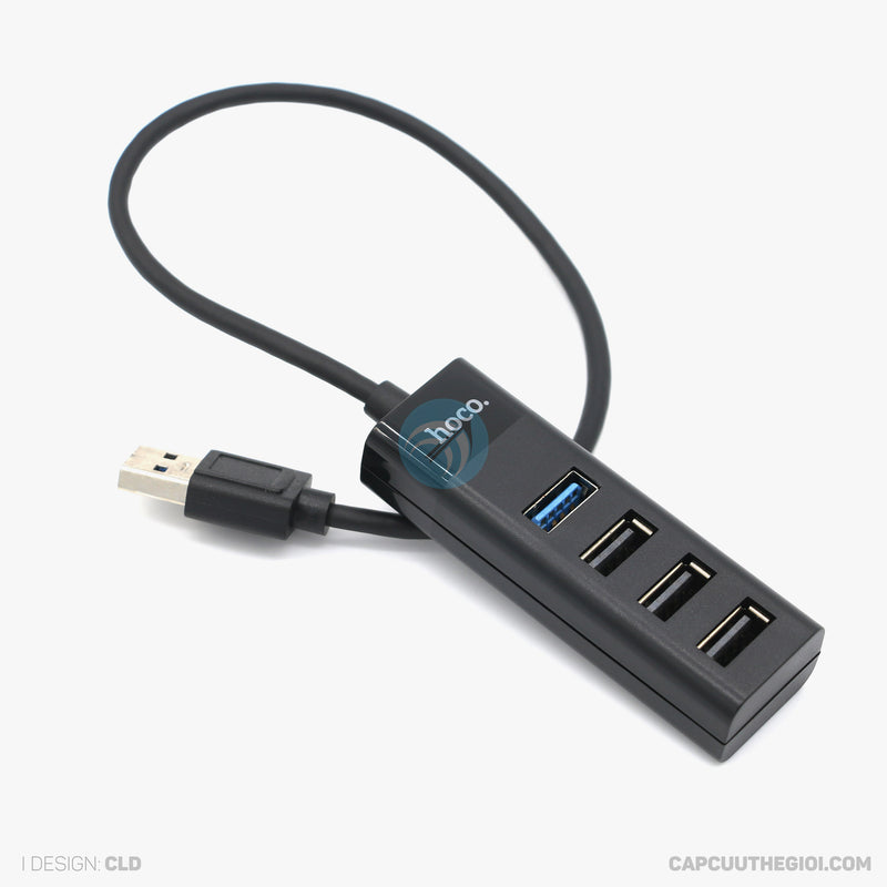 Bộ chia USB A to usb A 3.0 x 1 + usb A 2.0 x 3 HOCO HB25 bh01t