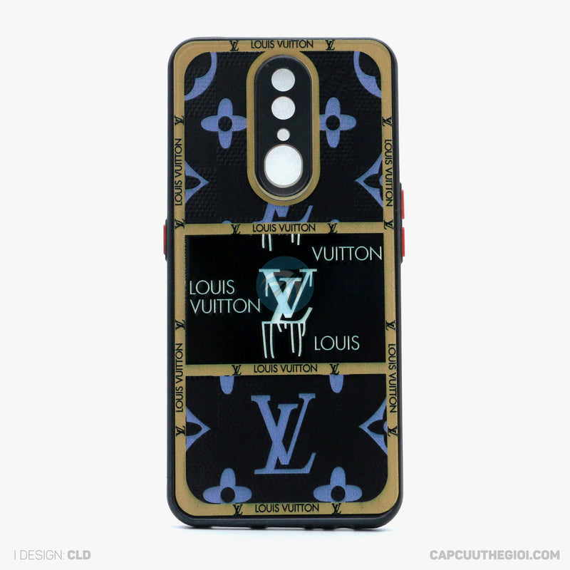 ỐP LƯNG OPPO F11 NHỰA CỨNG VIỀN ĐEN LƯNG IN LOGO LV