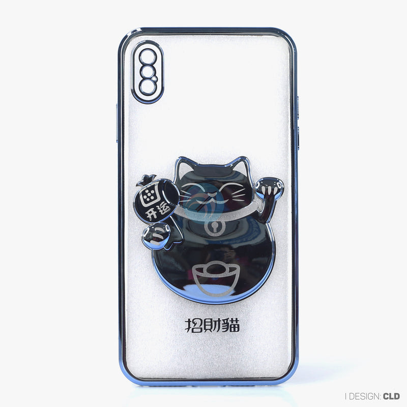 Ốp lưng IPHONE XS MAX hình mèo thần tài nổi viền màu