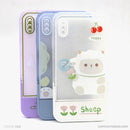 Ốp lưng IPHONE XS MAX silicon màu in hình kèm giá đỡ