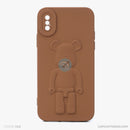 ỐP lưng IPHONE X/XS hình nổi gấu đứng màu nâu