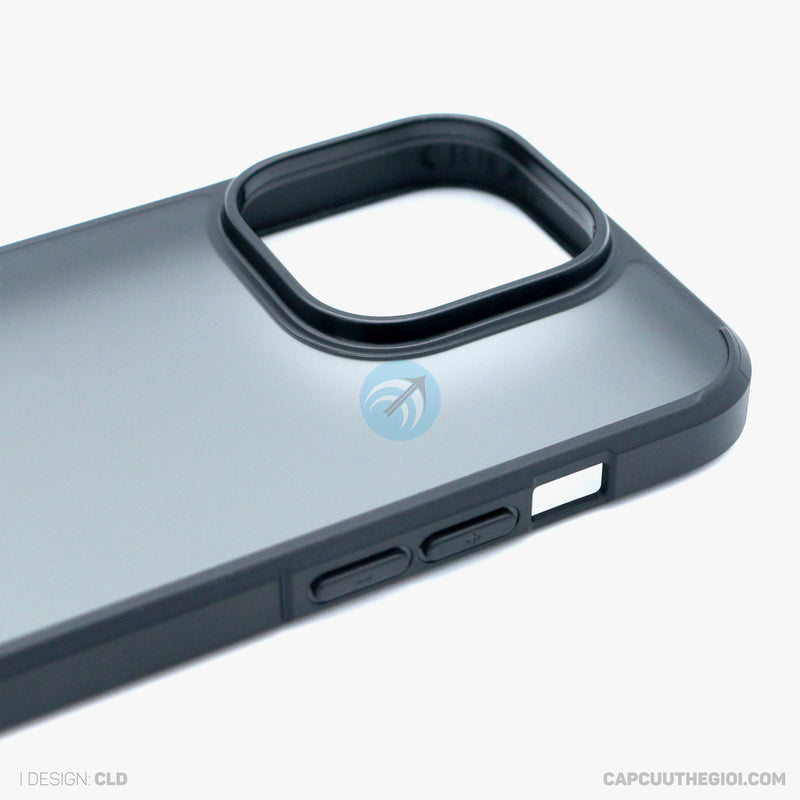 ỐP LƯNG IPHONE 14 PRO 6.1 LƯNG NHÁM VIỀN MÀU ĐEN X-LEVEL