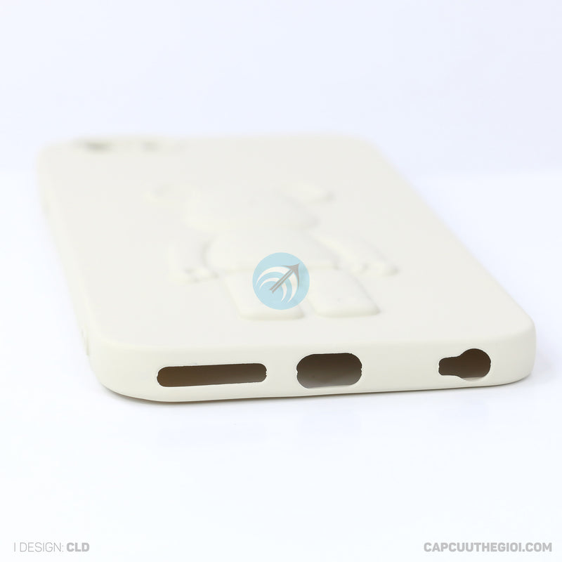 ỐP lưng IPHONE 6+/6S+ hình nổi gấu đứng màu kem