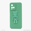 Ốp lưng VIVO Y21S hình gấu nổi có giá đỡ silicon màu