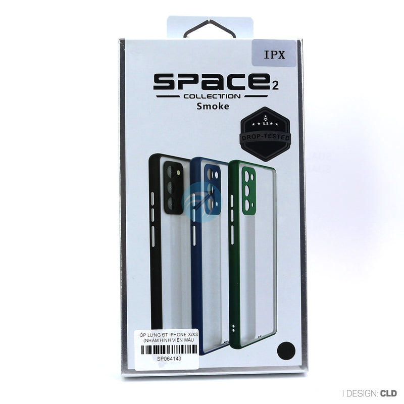 ỐP LƯNG ĐT IPHONE X/XS (NHÁM HÌNH VIỀN MÀU SPACE HỘP)