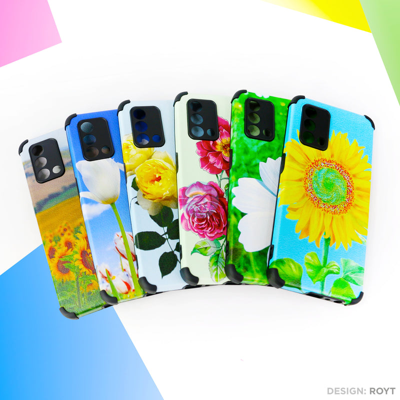 Ốp lưng OPPO A74 4G IMD da chống sốc hình hoa