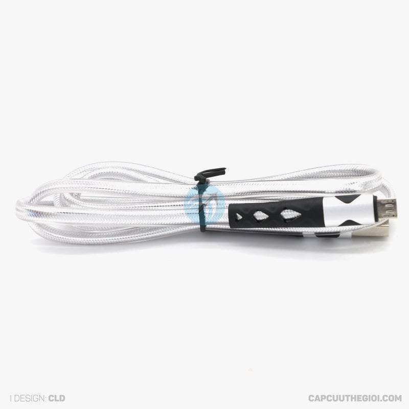 Cáp sạc usb A to micro 2.4A 1,2 mét màu xám HOCO U105 bao test 7 ngày