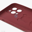 ỐP lưng IPHONE 13 PRO MAX hình nổi gấu đứng màu đỏ