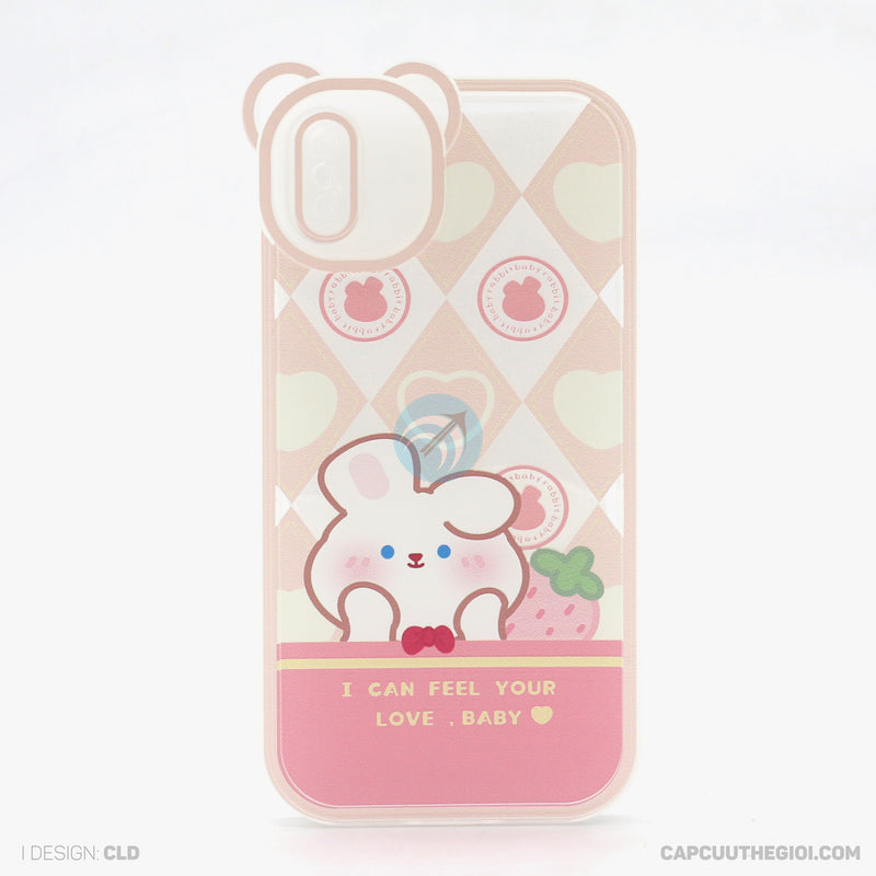 Ốp lưng IPHONE XS MAX lưng trong in hình cute có tai mèo