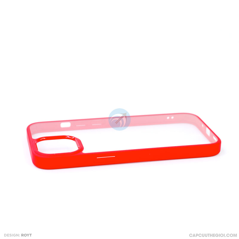 Ốp lưng IPHONE 13 6.1 lưng trong viền đỏ LIKGUS
