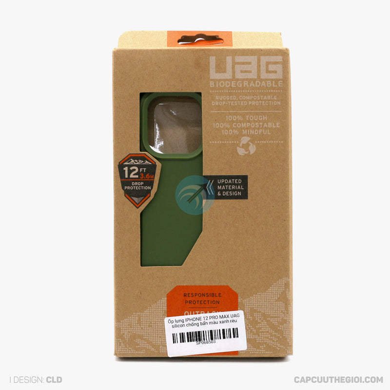 Ốp lưng IPHONE 12 PRO MAX UAG silicon chống bẩn màu xanh rêu