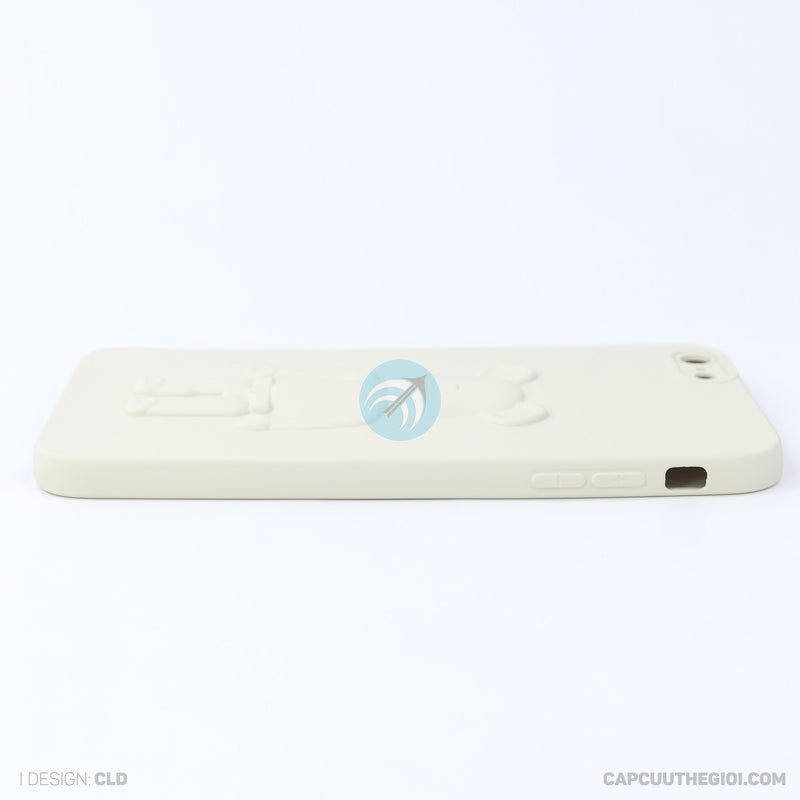 ỐP lưng IPHONE 6+/6S+ hình nổi gấu đứng màu kem