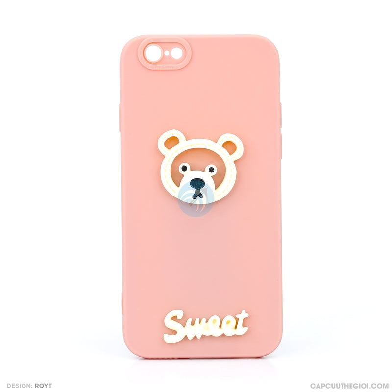 Ốp lưng vuông IPHONE 6G/6S gấu nổi SWEET