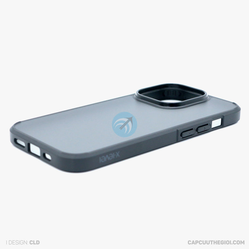 ỐP LƯNG IPHONE 14 PRO 6.1 LƯNG NHÁM VIỀN MÀU ĐEN X-LEVEL