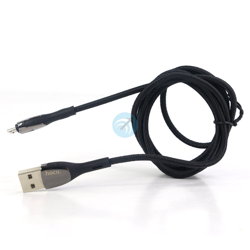 CÁP SẠC ĐIỆN THOẠI HOCO CÓ ĐÈN USB A TO MICRO ĐEN 1,2M (U89) BH03T