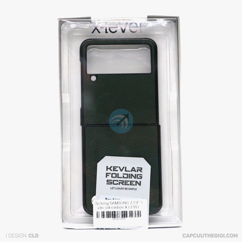 ỐP LƯNG SAMSUNG Z FLIP 3 VÂN SỢI CARBON X-LEVEL