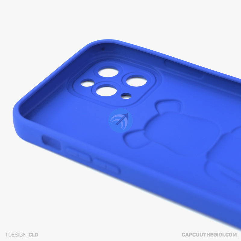 ỐP lưng IPHONE 11 PRO 5.8 hình nổi gấu đứng màu xanh