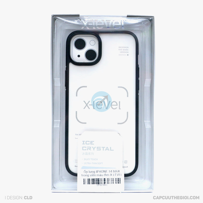 ỐP LƯNG IPHONE 14 MAX TRONG VIỀN MÀU ĐEN X-LEVEL