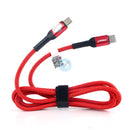 Cáp Pisen Dual Type-C (Type-C to Type-C) Wine Glass Style Data 1000mm, 60W (LS-TC05-1000), Đỏ + đen