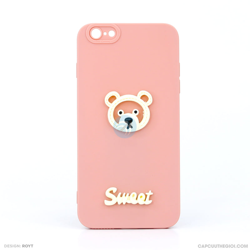 Ốp lưng vuông IPHONE 6+/6S+ gấu nổi SWEET