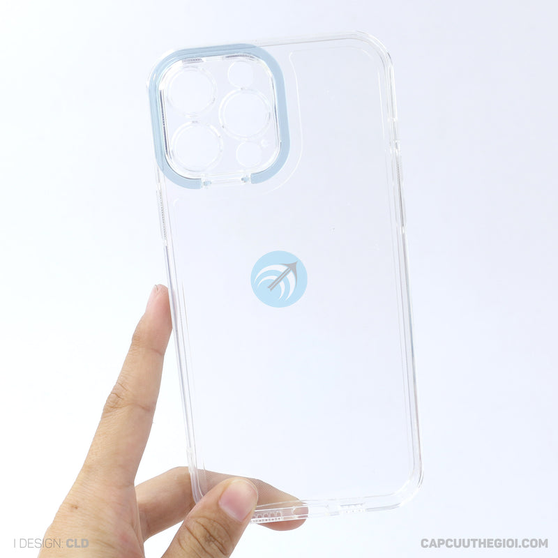 Ốp lưng IPHONE 13 PRO MAX trong viền camera màu xanh biển REALSKY